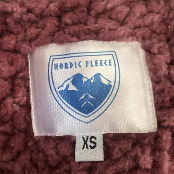 Hordic Fleece Purple Sherpa Pull Over Quarter Zip Long Sleeve  Sweater Size XS - Picture 7 of 8